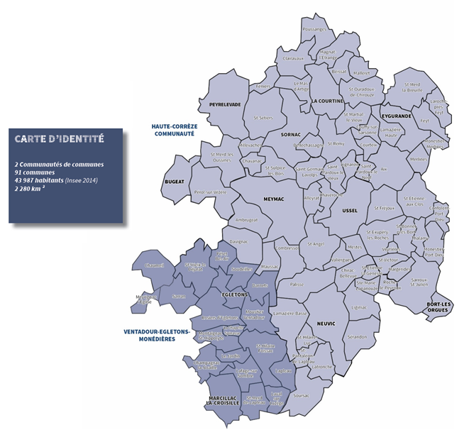 Carte d'identité du territoire du Pays Haute-Corrèze-Ventadour